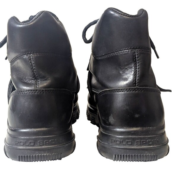 VTG 90s Polo Sport Ralph Lauren MB3501 Black Leather Hiking Boots Men\'s 13D main image 10